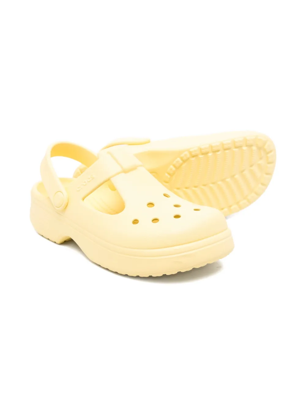 Crocs Kids Classic T Mary Jane perforated clogs Geel