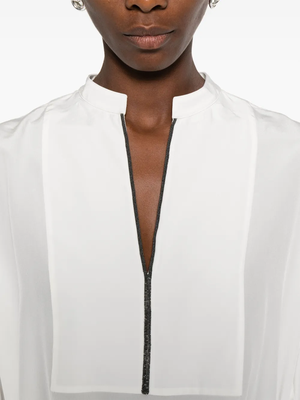 Brunello Cucinelli V-neck blouse Wit