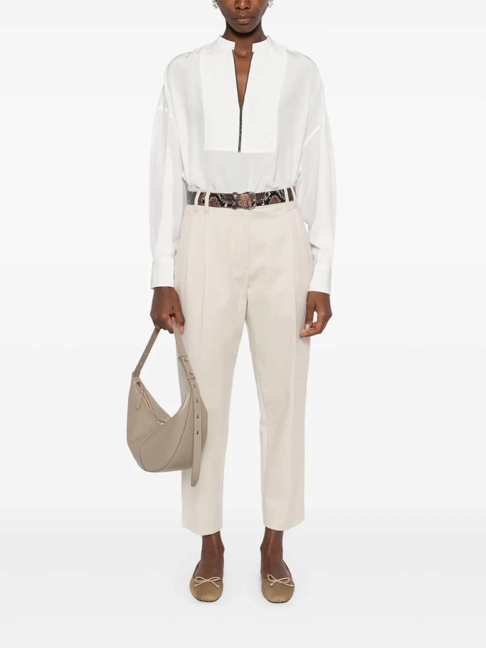 Brunello Cucinelli V-neck blouse Wit