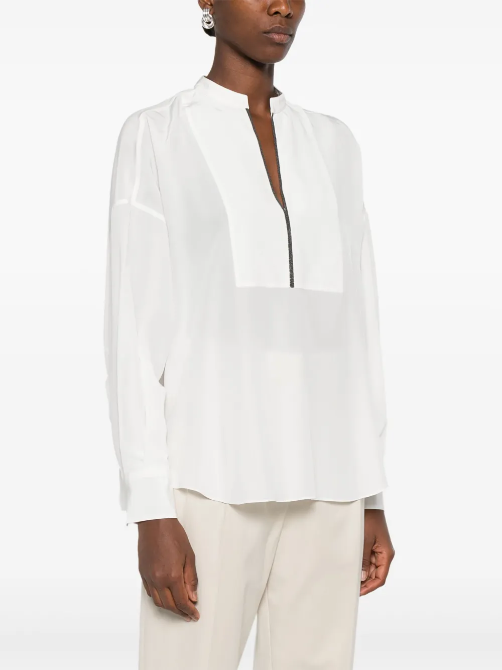 Brunello Cucinelli V-neck blouse Wit