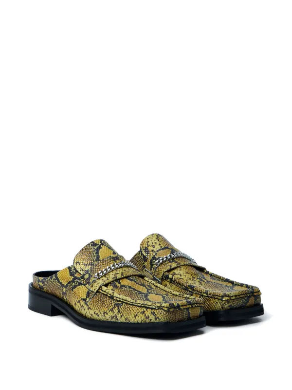 Martine Rose snakeskin-embossed Leather Mules | Yellow | FARFETCH CZ