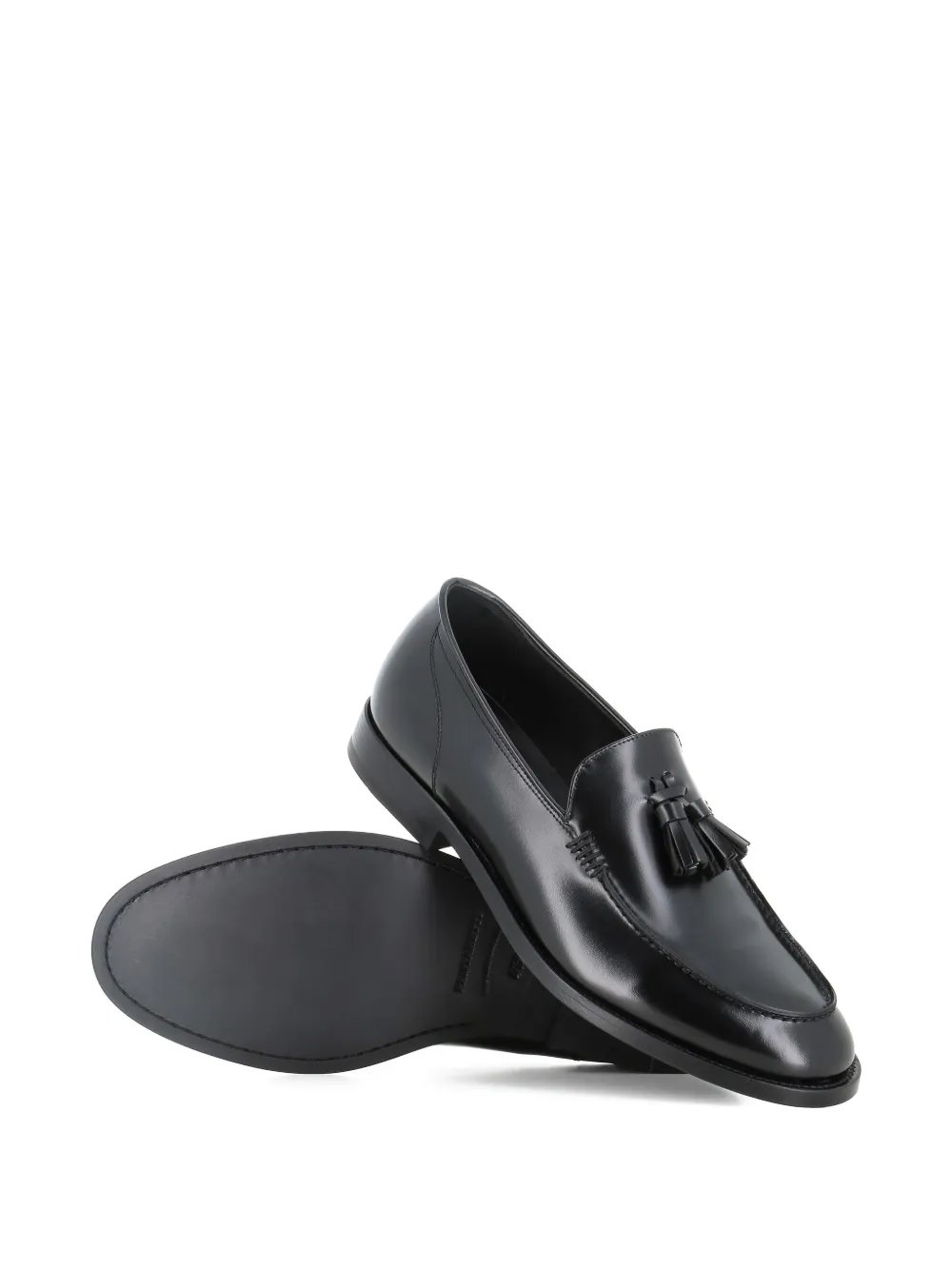 Pantanetti tassel-embellished leather loafers Black