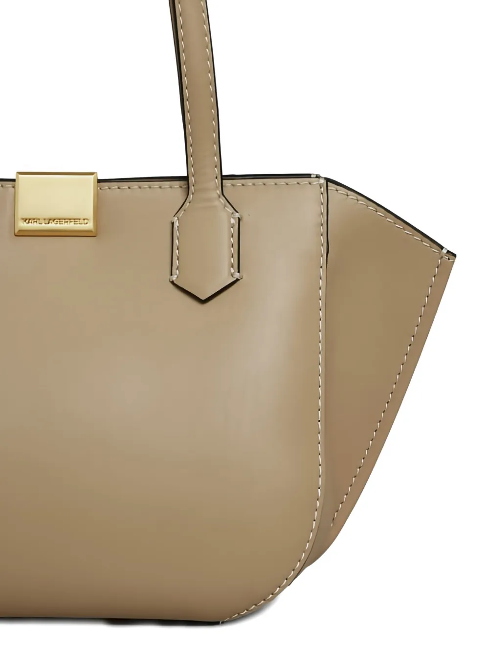 Karl Lagerfeld Leather Tote Bag In Neutral