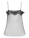 Chloé lace-trimmed mesh top - Black