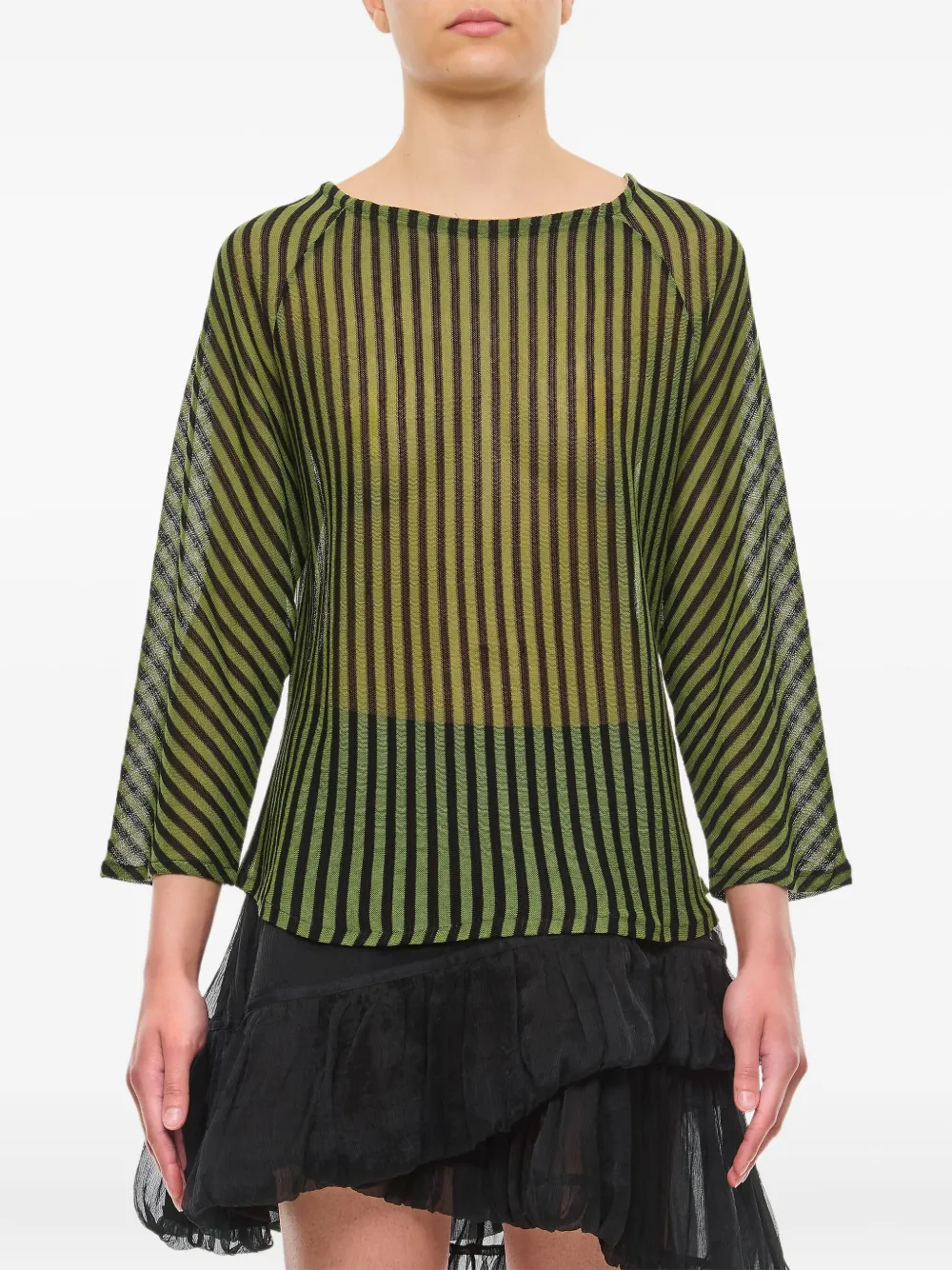 VITELLI striped-pattern three-quarter top | Green | Image 1