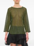 VITELLI striped-pattern three-quarter top - Green