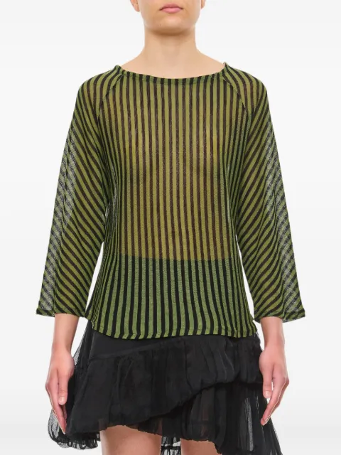 VITELLI striped-pattern three-quarter top