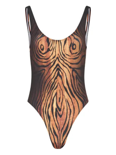 Jean Paul Gaultier Maiô com estampa de madeira
