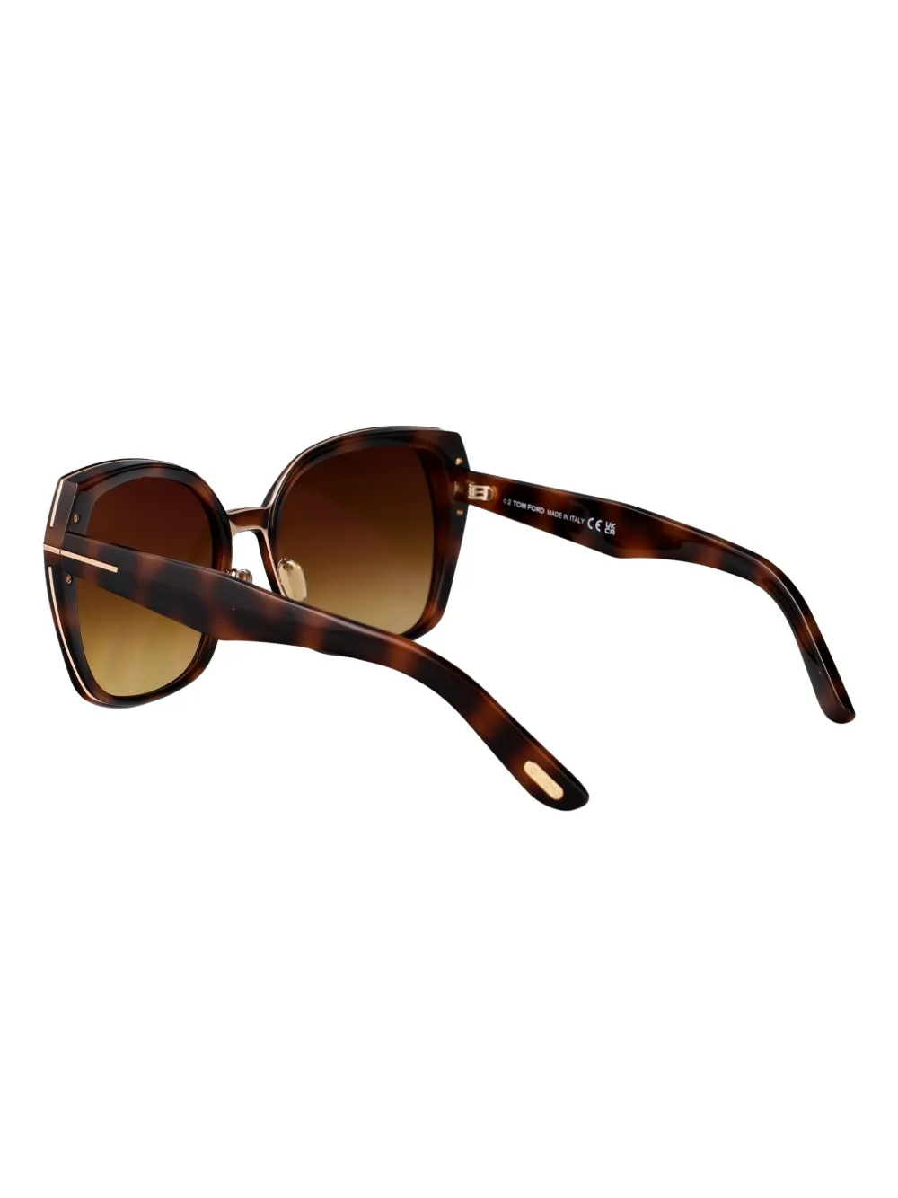 TOM FORD Eyewear Zonnebril met vierkant montuur en schildpadschild design Bruin