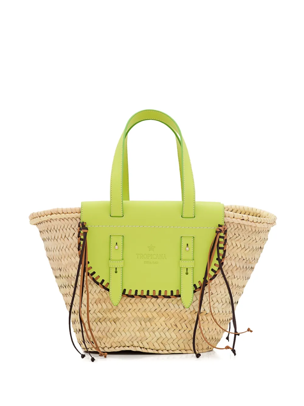 Cuba Lab Tropicana Tote Bag Aus Stroh In Nude