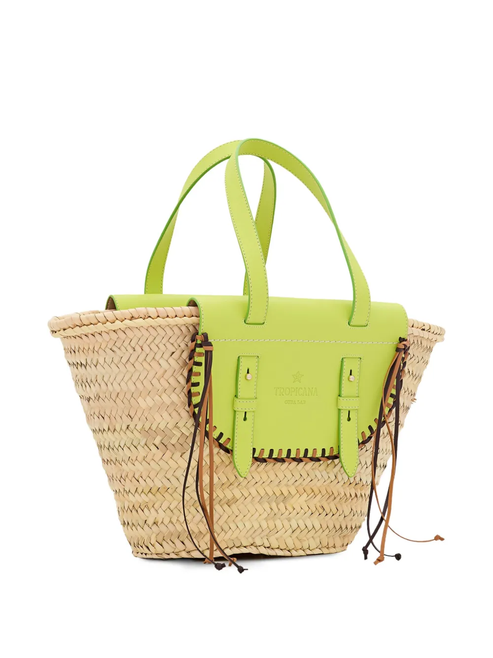 Cuba Lab Tropicana Tote Bag Aus Stroh In Nude