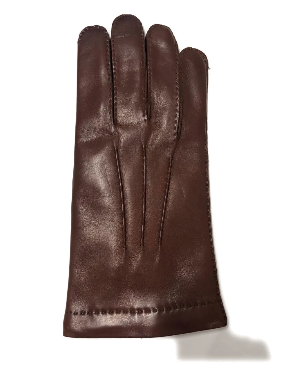 Mario Portolano leather stitched gloves - Bruin