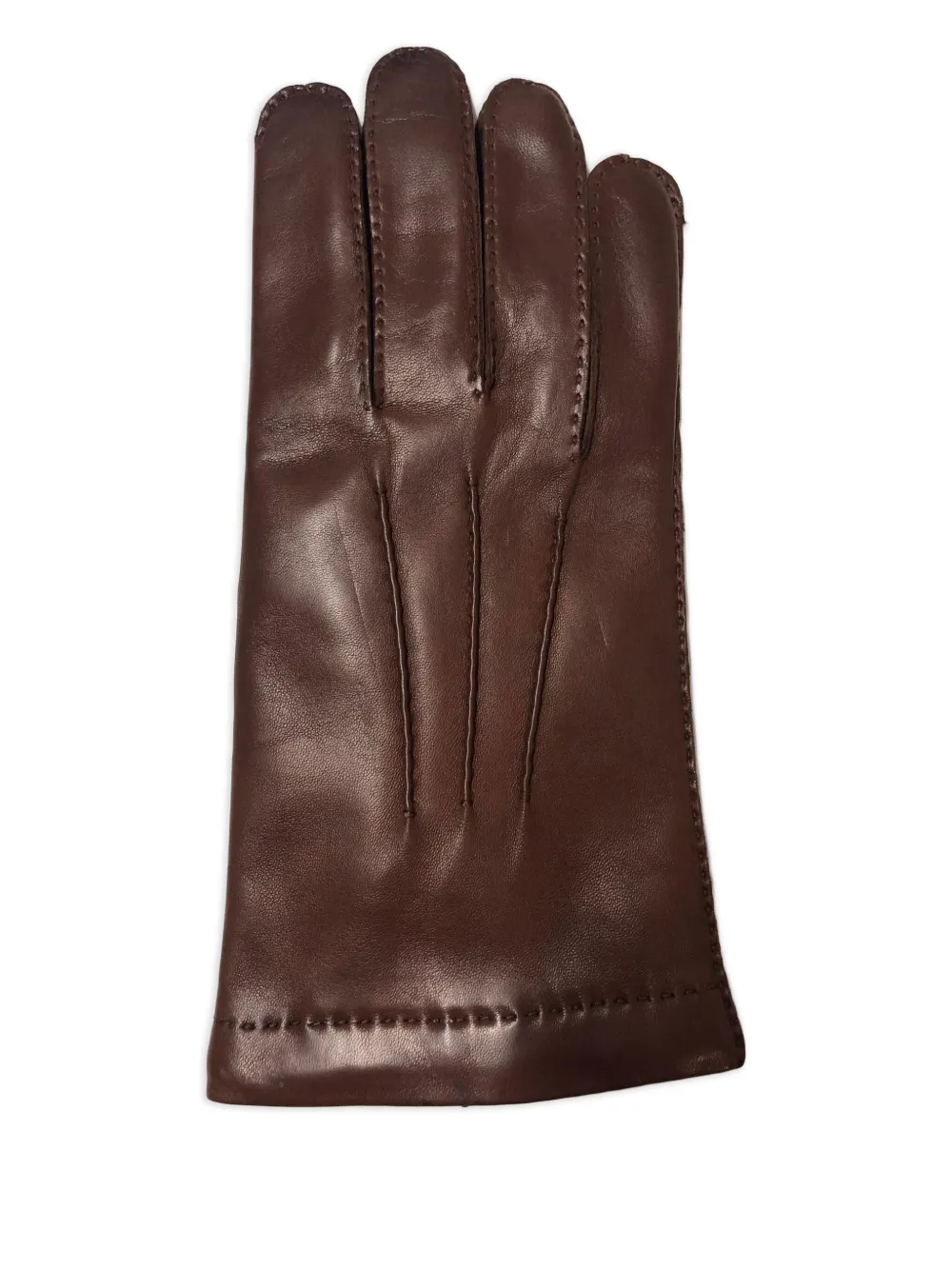 Mario Portolano leather stitched gloves | Brown | Image 1