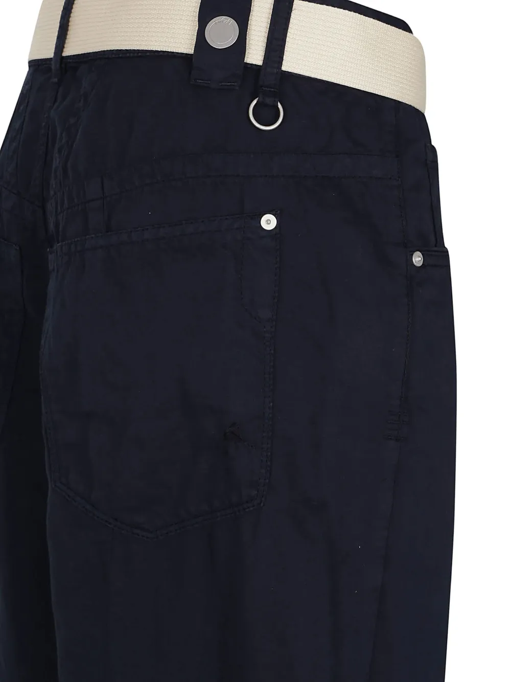 Belted Cotton-Linen Pants