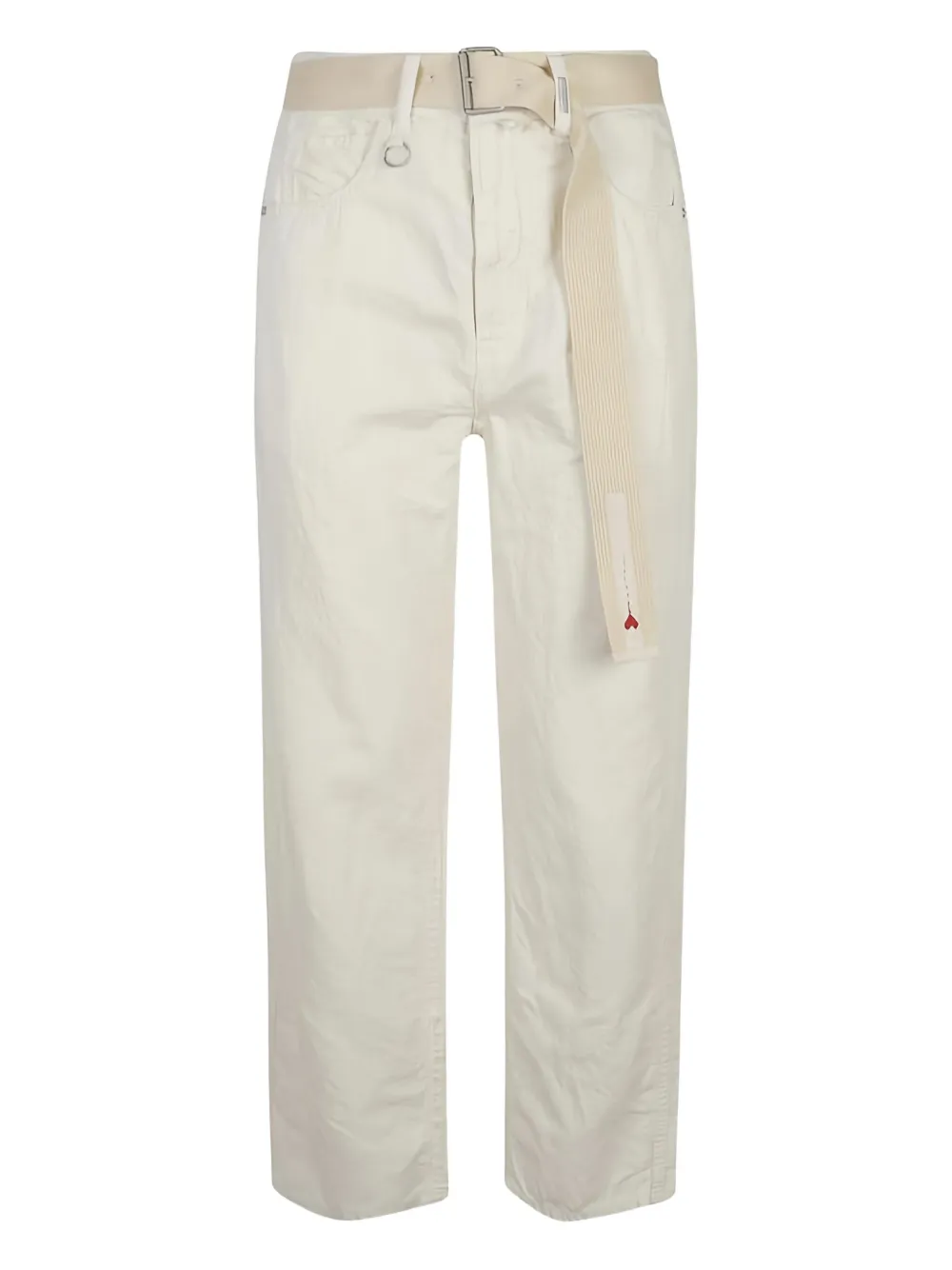 High belted cotton-linen pants - ニュートラル High belted cotton-linen pants - ニュートラル