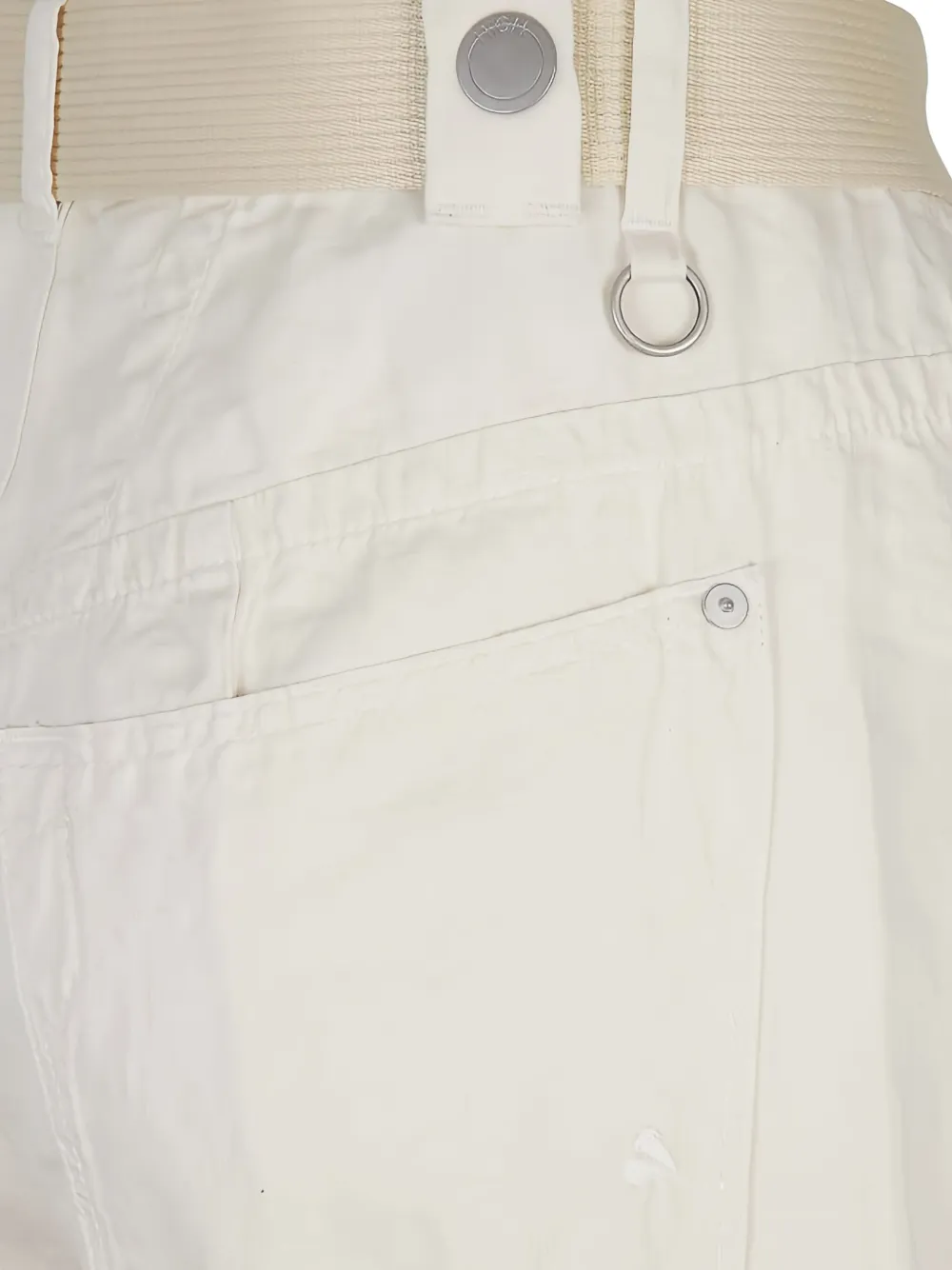  High Belted Cotton-linen Pants - Neutrals 