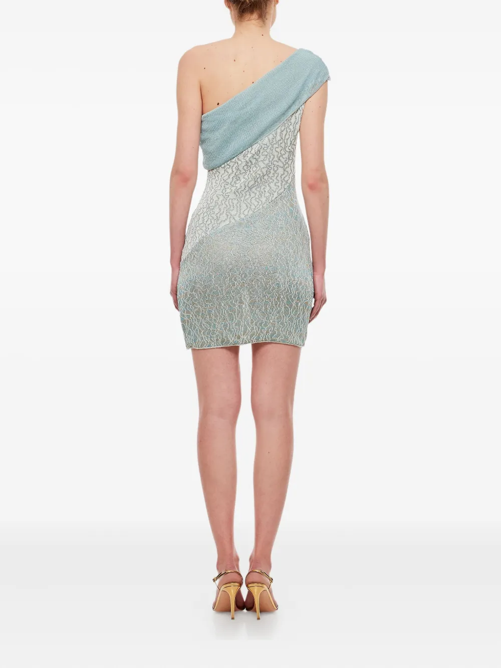 VITELLI Asymmetrische mini-jurk met textuur Blauw