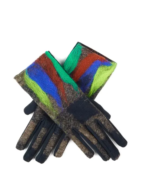 Exquisite J abstract-print gloves