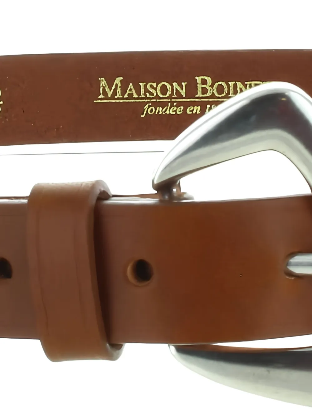 Maison Boinet leather triangular-buckle belt - Bruin