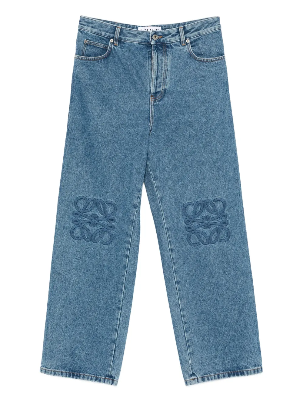 LOEWE Anagram-embroidered jeans - ブルー LOEWE Anagram-embroidered jeans - ブルー