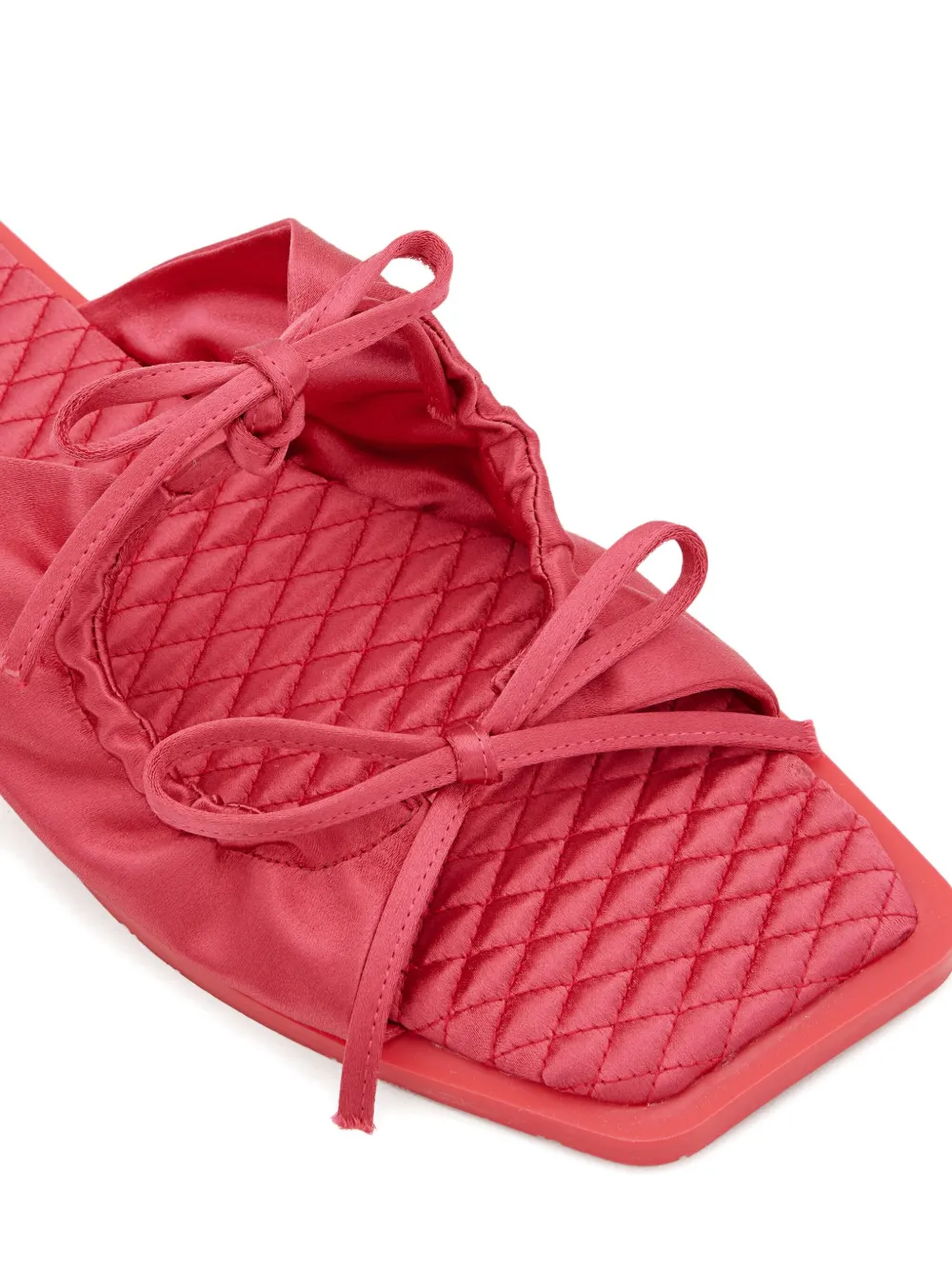 Carlotha Ray Quilted Bow Flat Sandals In Pink