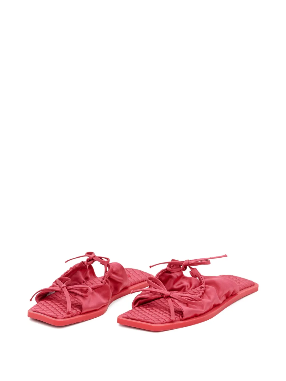 Carlotha Ray Quilted Bow Flat Sandals In Pink