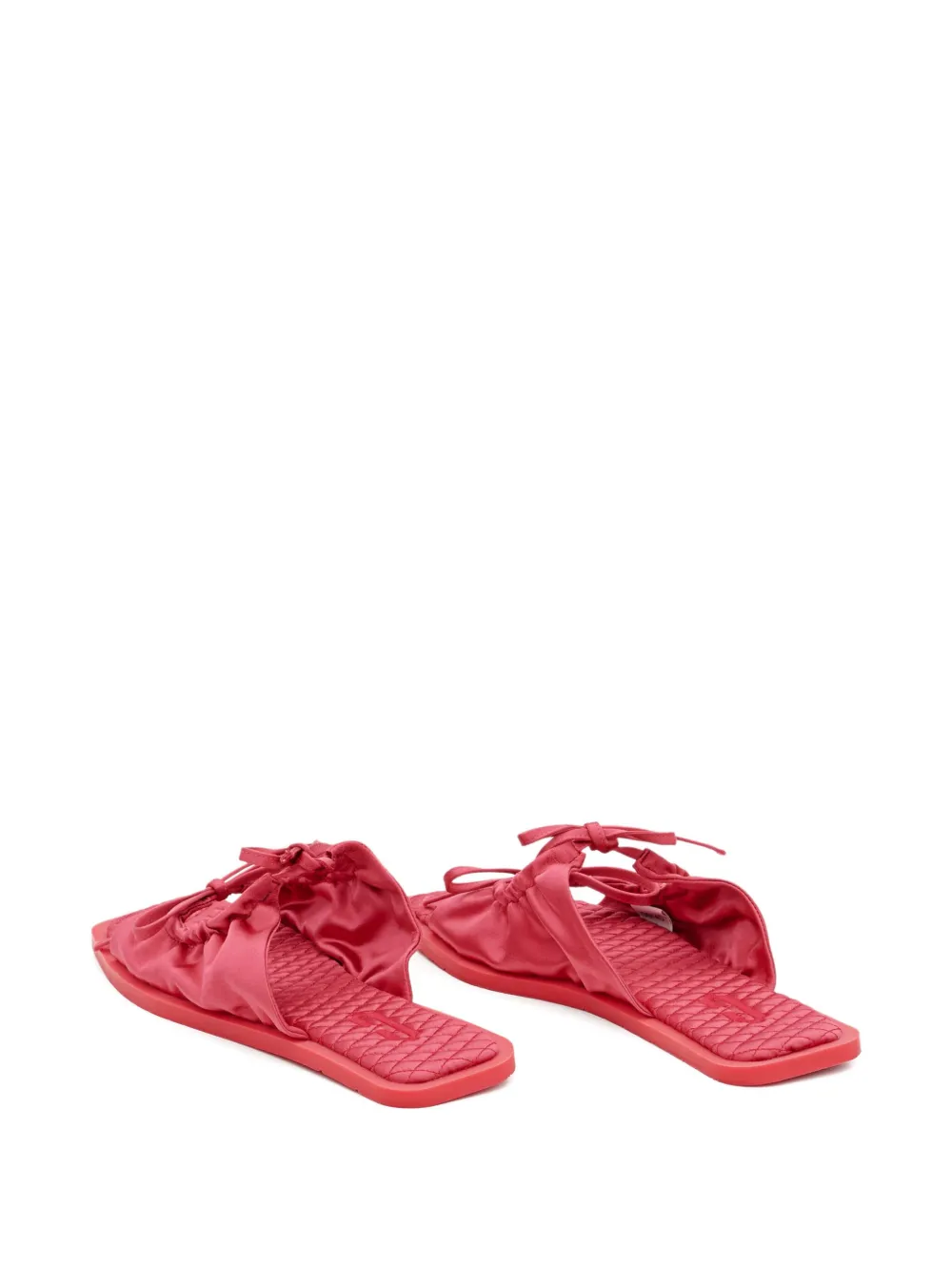 Carlotha Ray Quilted Bow Flat Sandals In Pink