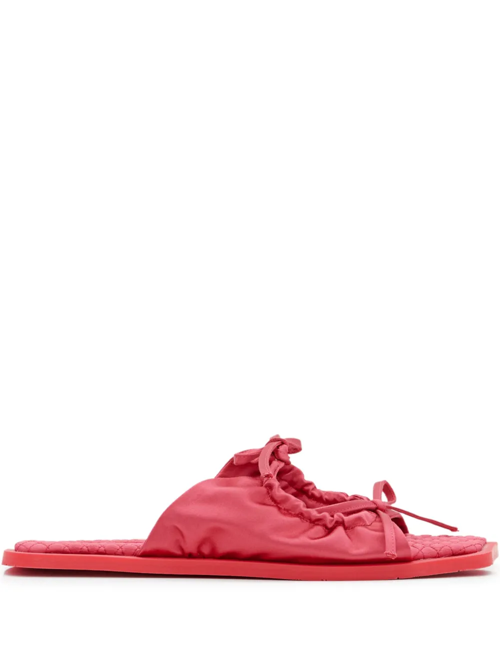 CARLOTHA RAY quilted bow flat sandals Pink