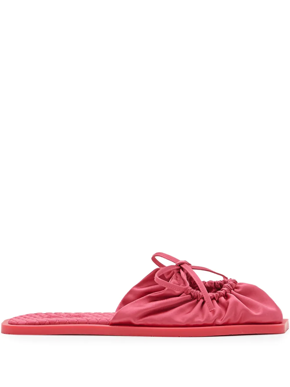 Carlotha Ray Quilted Ties Flat Mules In Pink