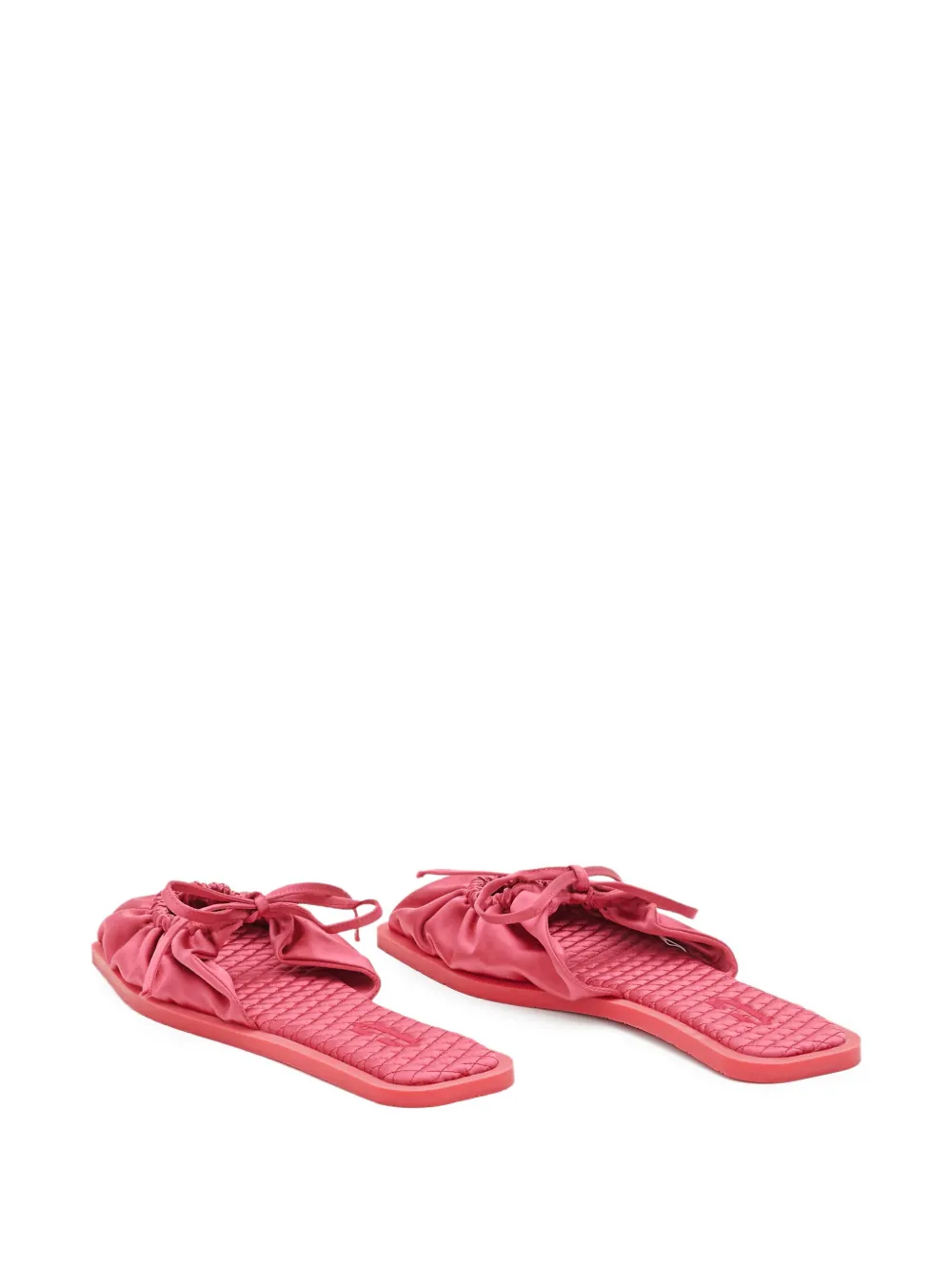 Carlotha Ray Quilted Ties Flat Mules In Pink