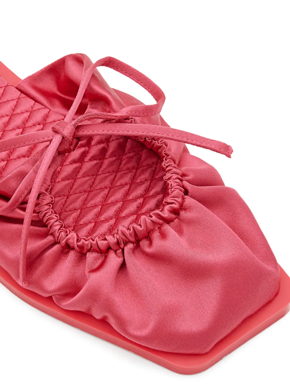 Carlotha Ray Quilted Ties Flat Mules In Pink