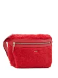 Max Mara fur-trimmed zip bag - Red