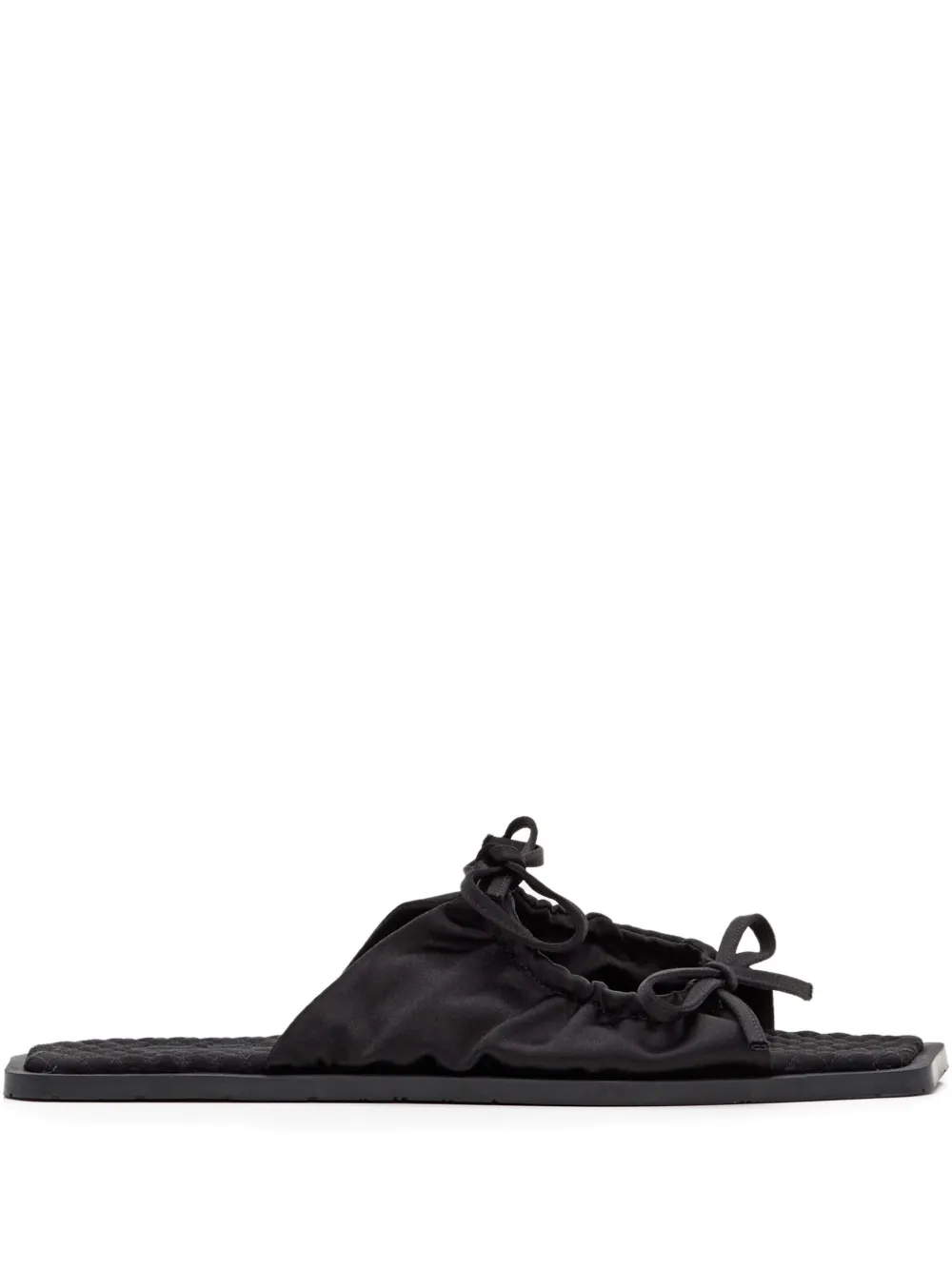 CARLOTHA RAY quilted bow sandals Black