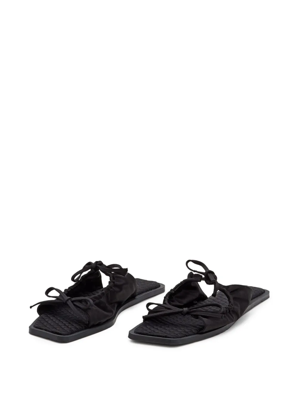 Carlotha Ray Quilted Bow Sandals In Black