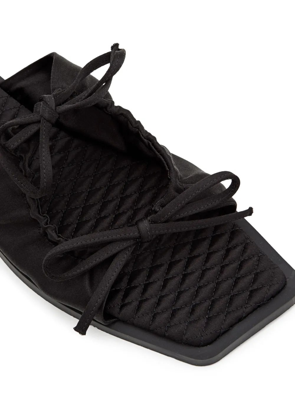 Carlotha Ray Quilted Bow Sandals In Black