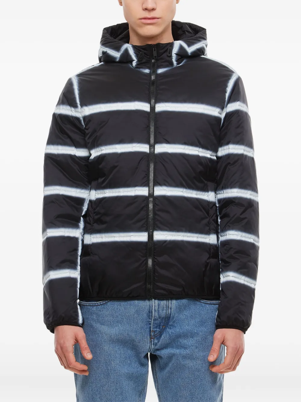 Givenchy hooded stripe-pattern jacket Zwart