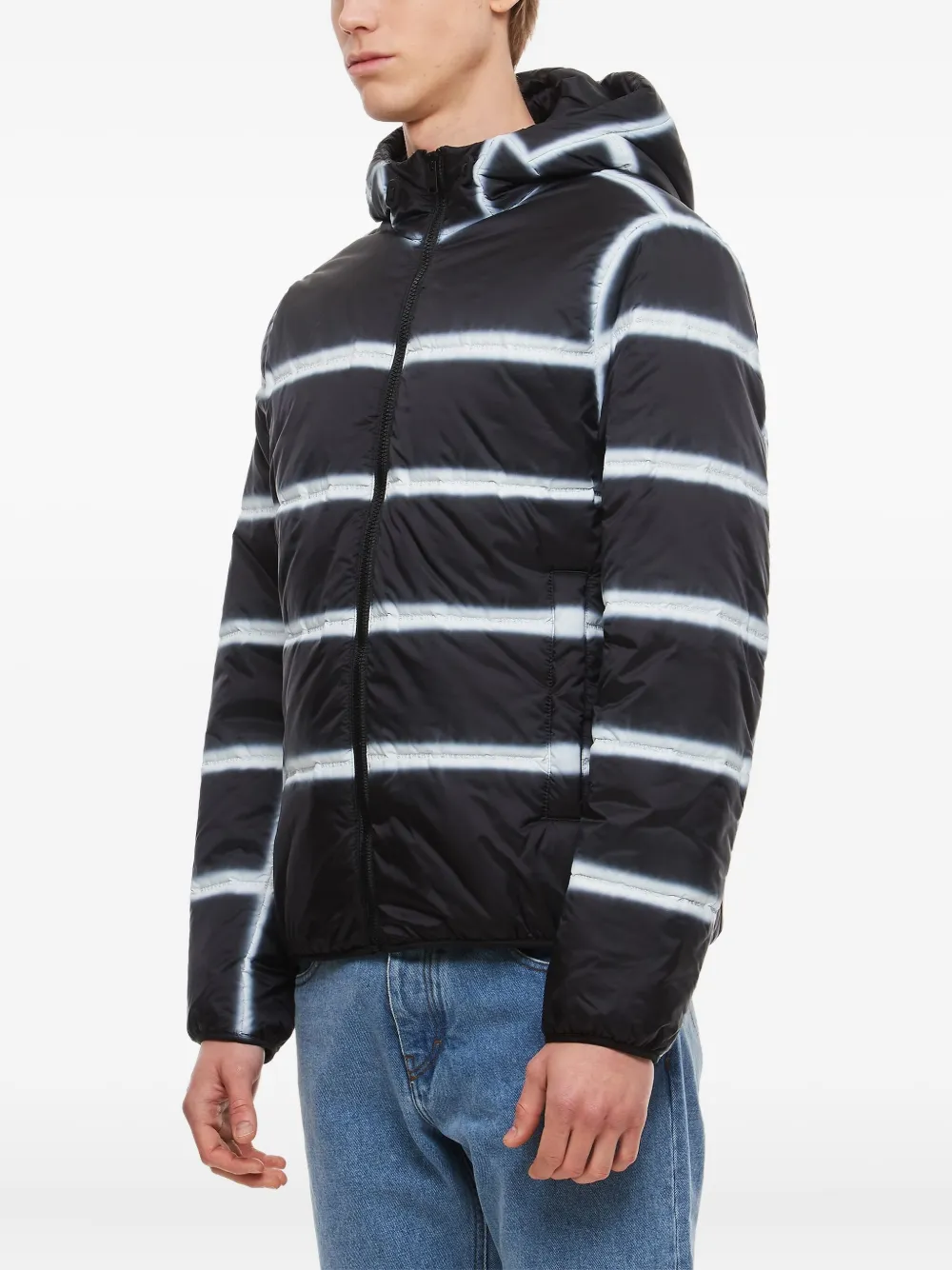 Givenchy hooded stripe-pattern jacket Zwart