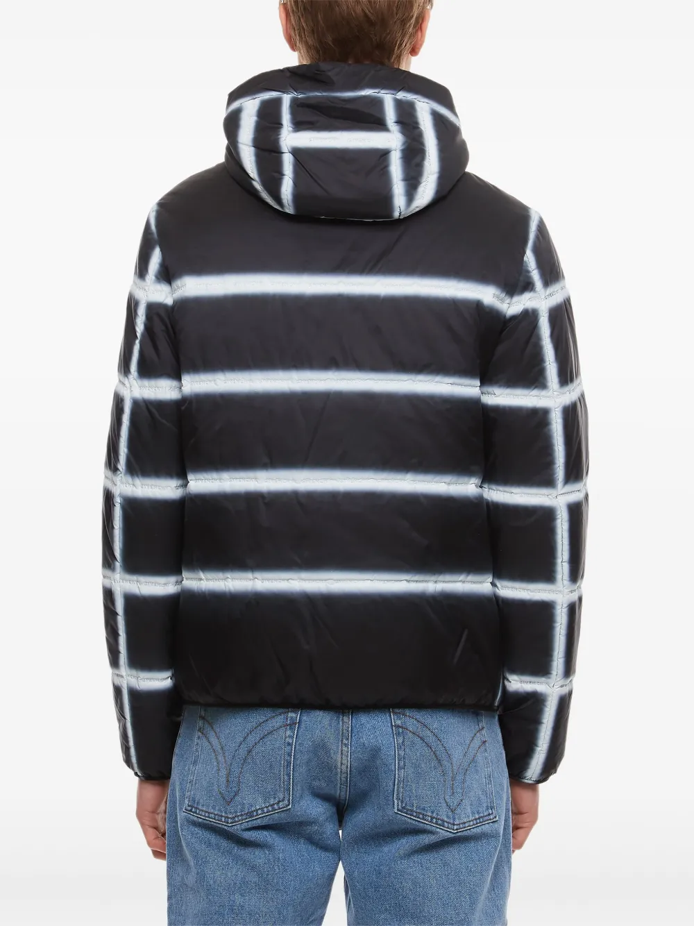 Givenchy hooded stripe-pattern jacket Zwart