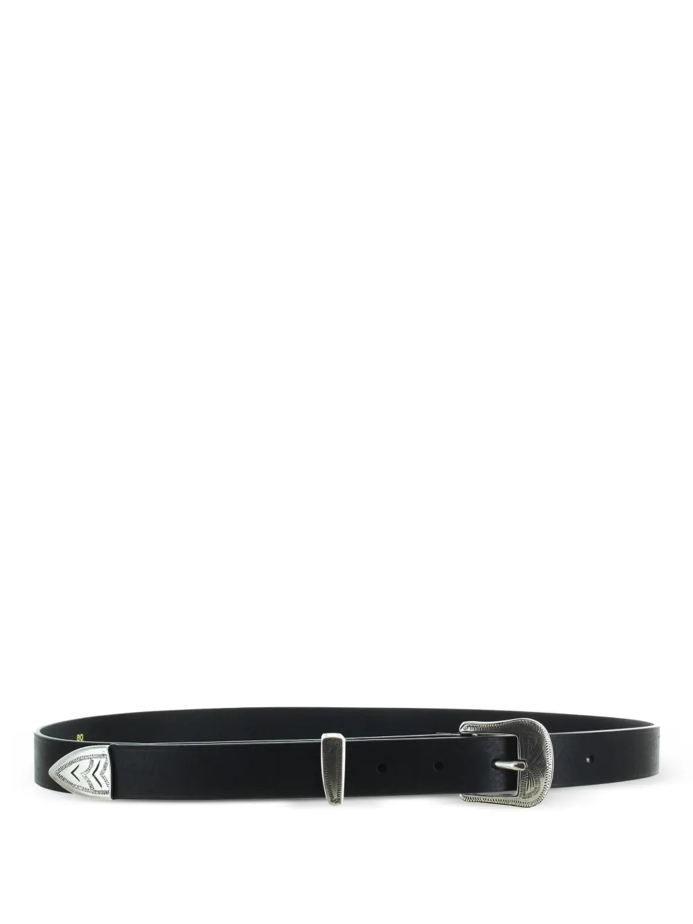 Maison Boinet Engraved-buckle Leather Belt In Black