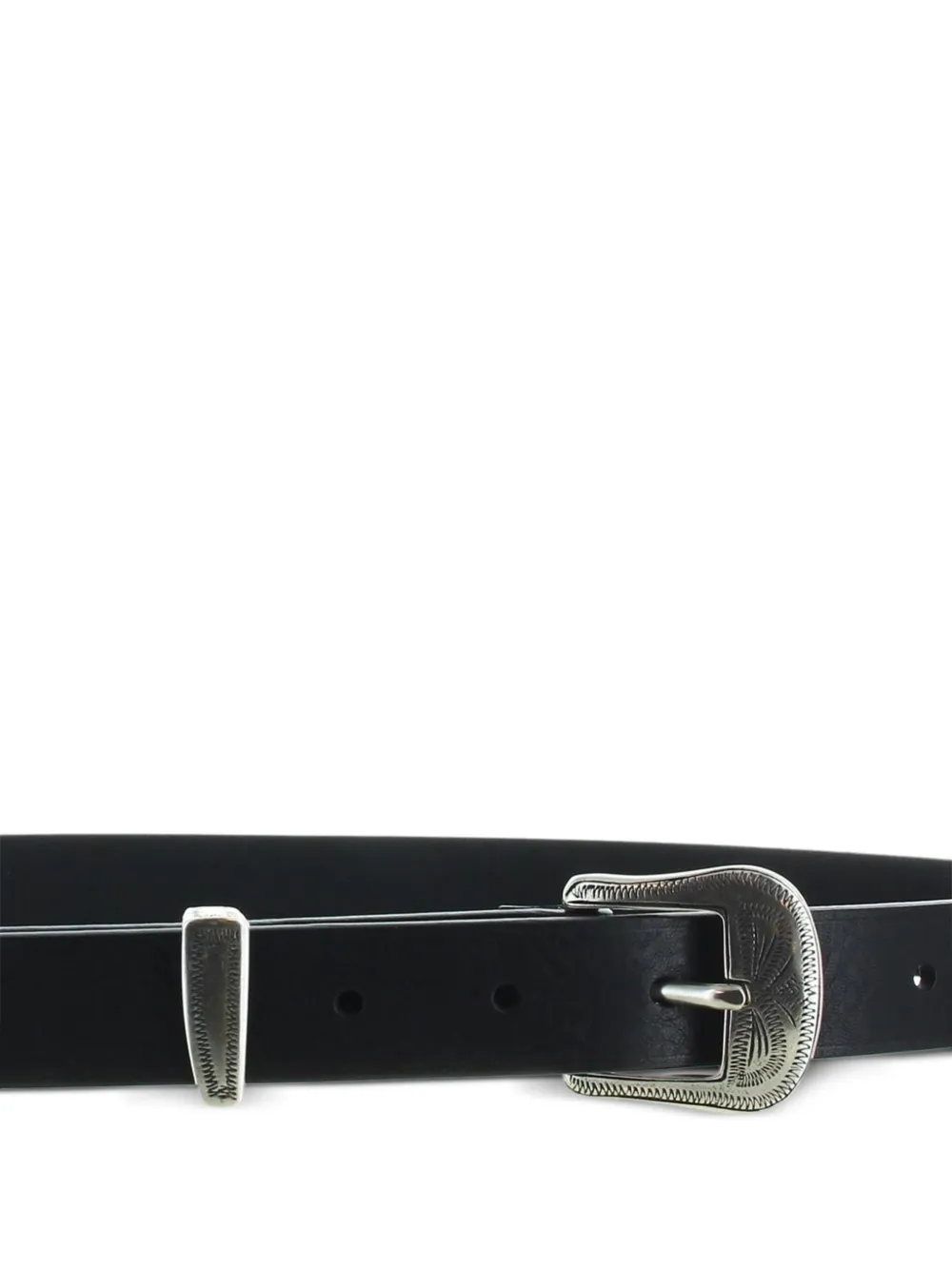 Maison Boinet Riem met gegraveerde gesp - Zwart