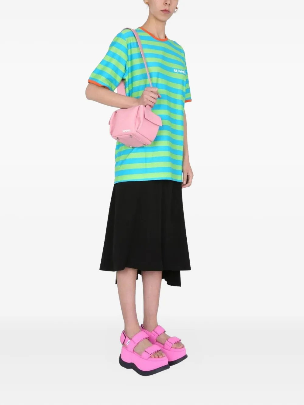Sunnei X Biffi Striped Crew-neck T-shirt In Blue