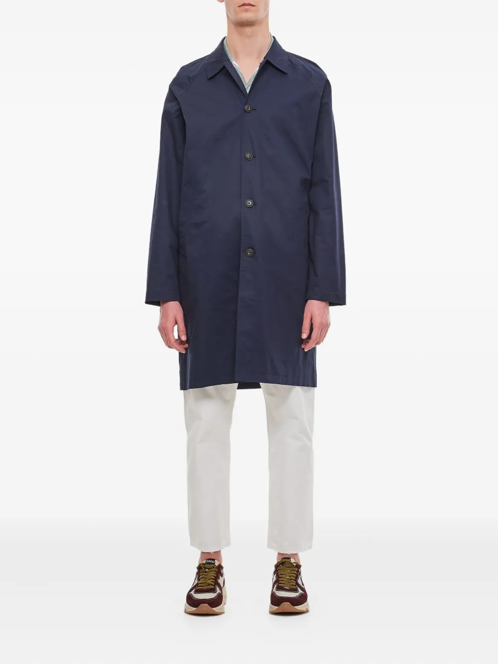 Les Deux button-front longline coat Blauw
