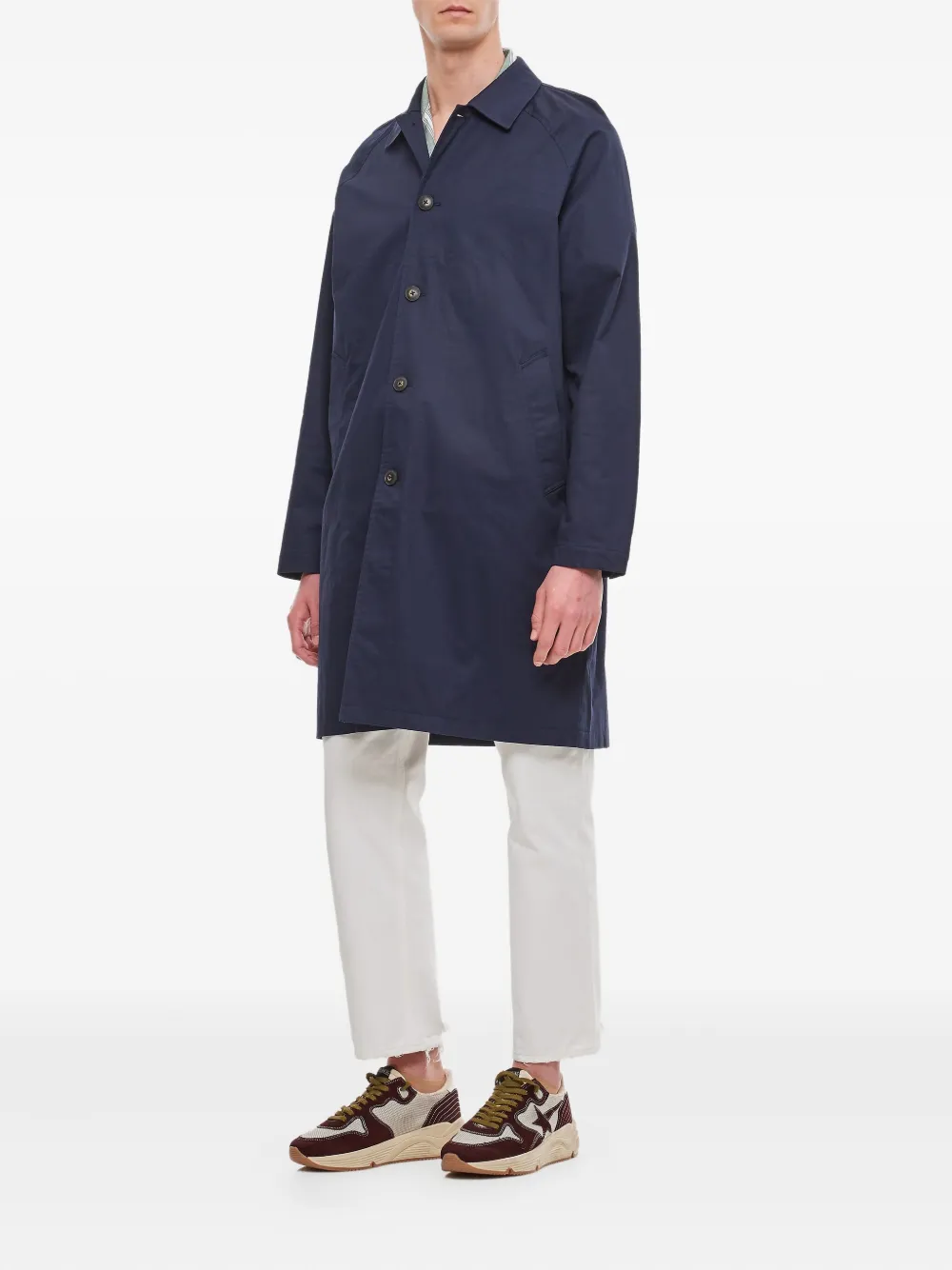 Les Deux button-front longline coat Blauw