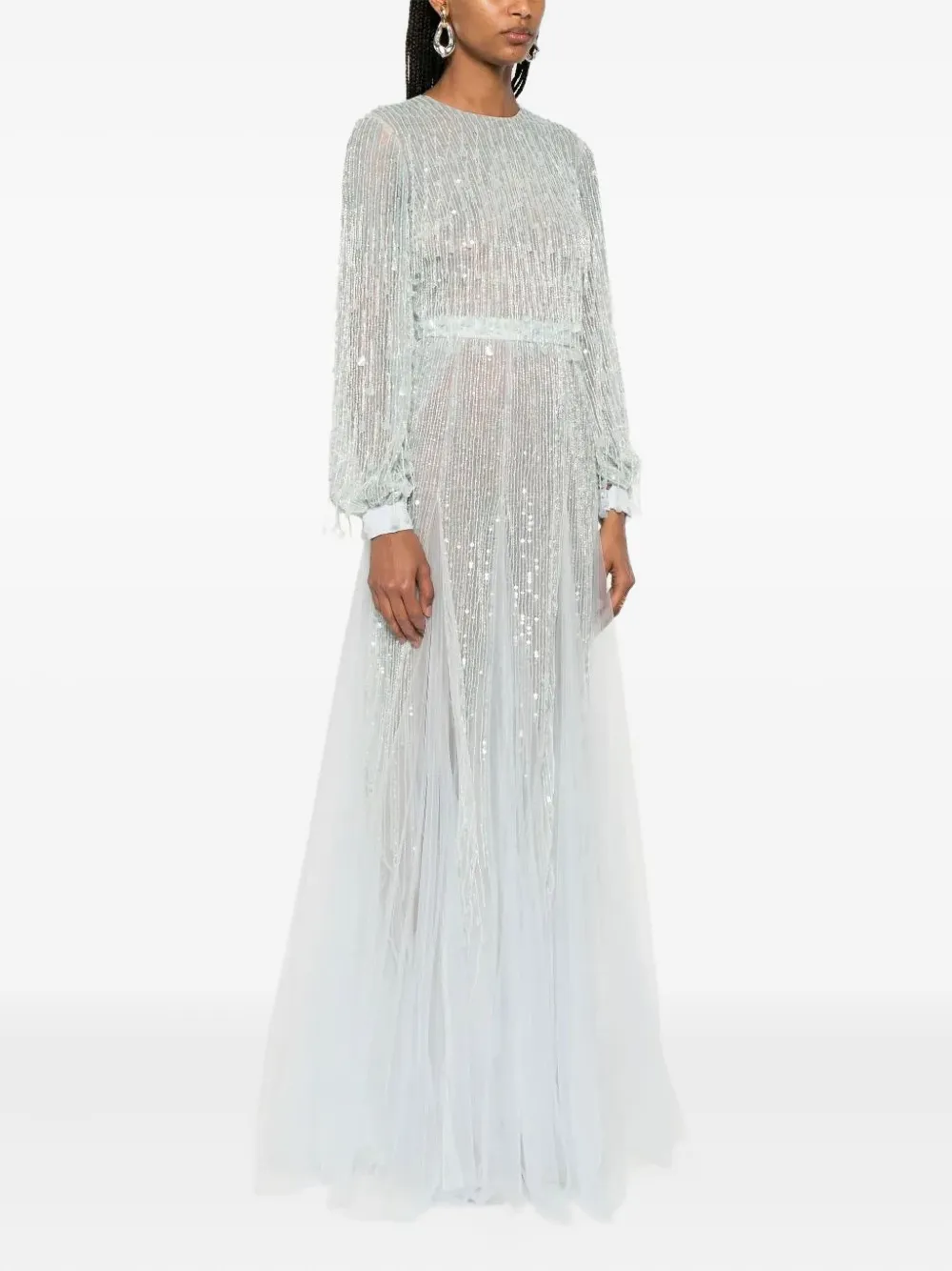 Elisabetta Franchi sequin-embellished georgette maxi dress | Evening Dresses | Image 2