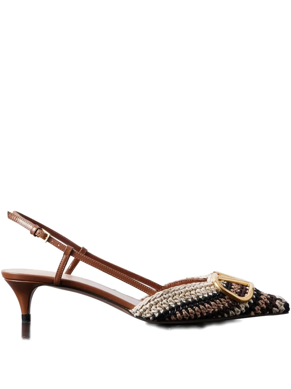 Valentino Vlogo Slingback Pumps In Brown