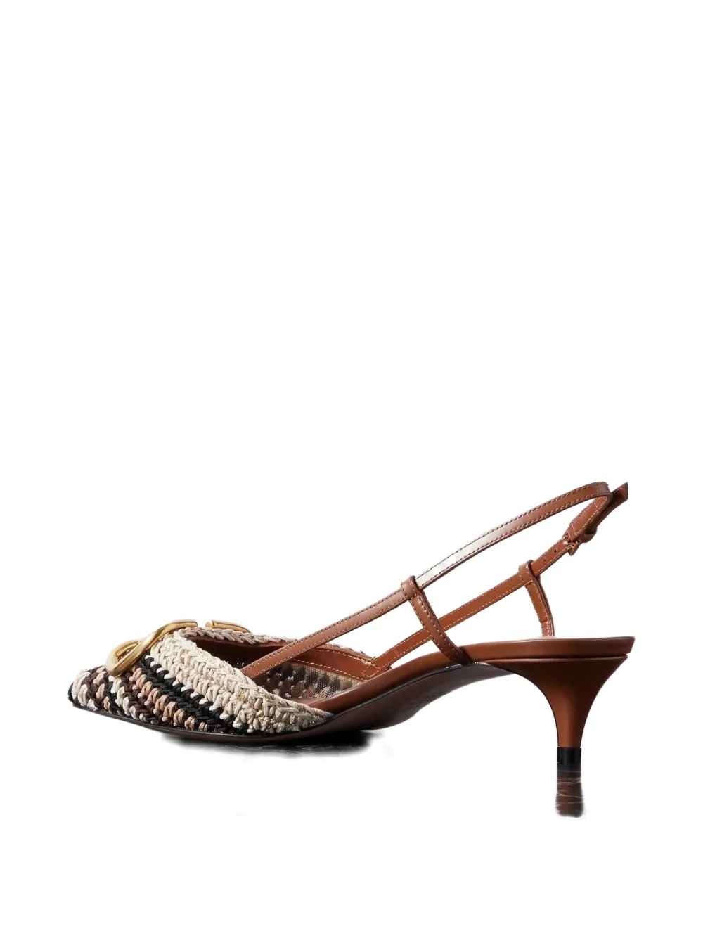 Valentino Vlogo Slingback Pumps In Brown