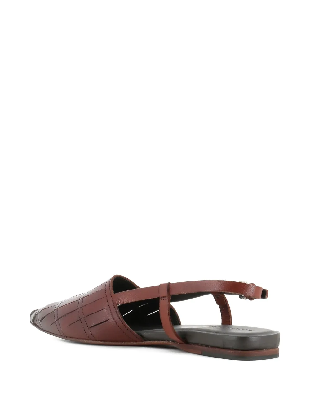 Pantanetti Leren slingback ballerina's Bruin
