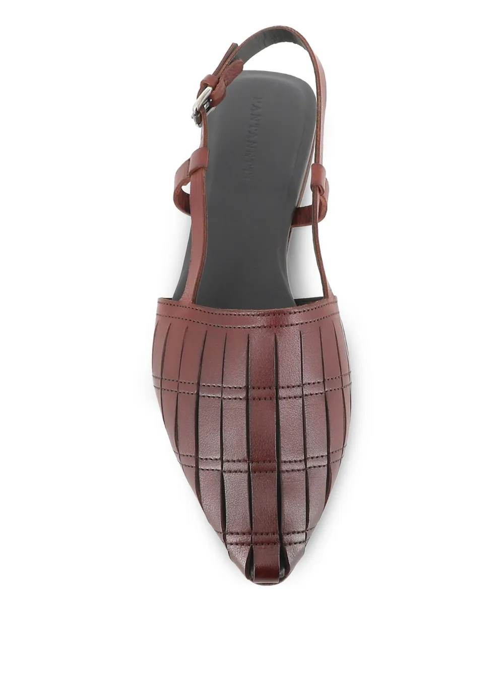 Pantanetti Leren slingback ballerina's Bruin