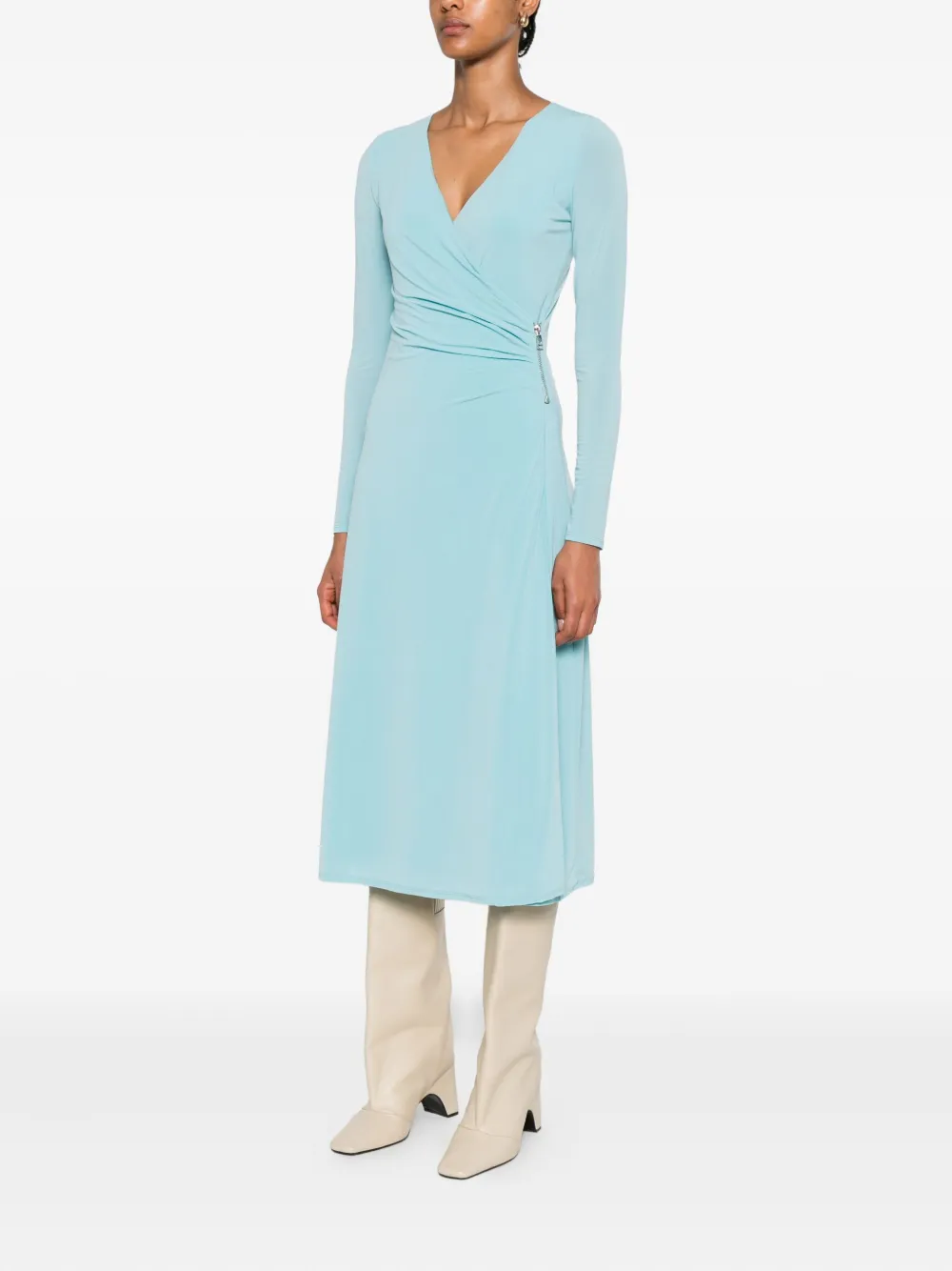 Karl Lagerfeld Wikkeljurk met ritsdetail Blauw