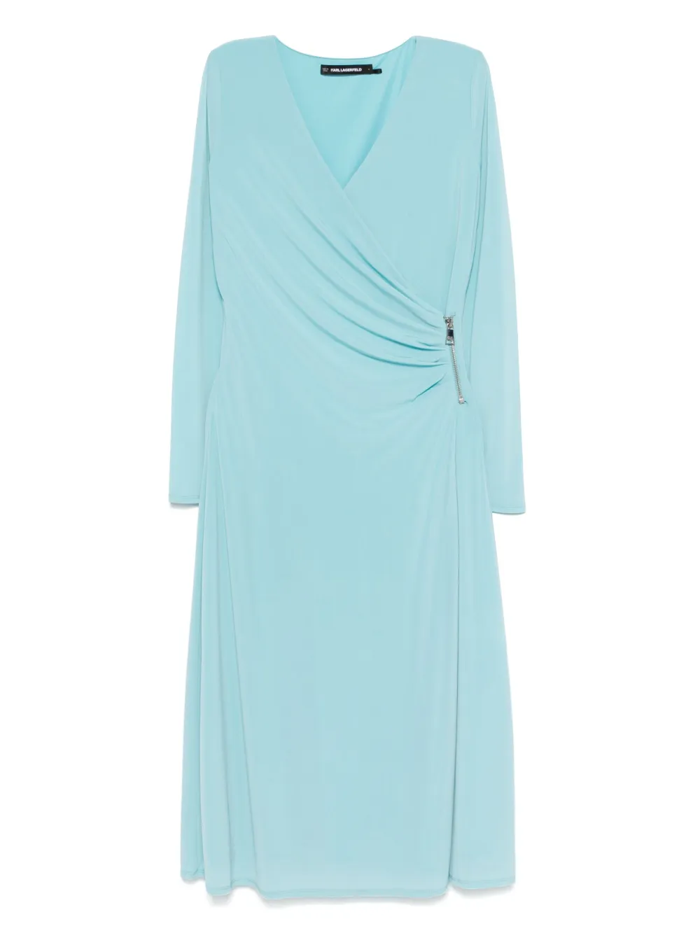 Karl Lagerfeld zip-detail wrap dress | Blue | Image 1